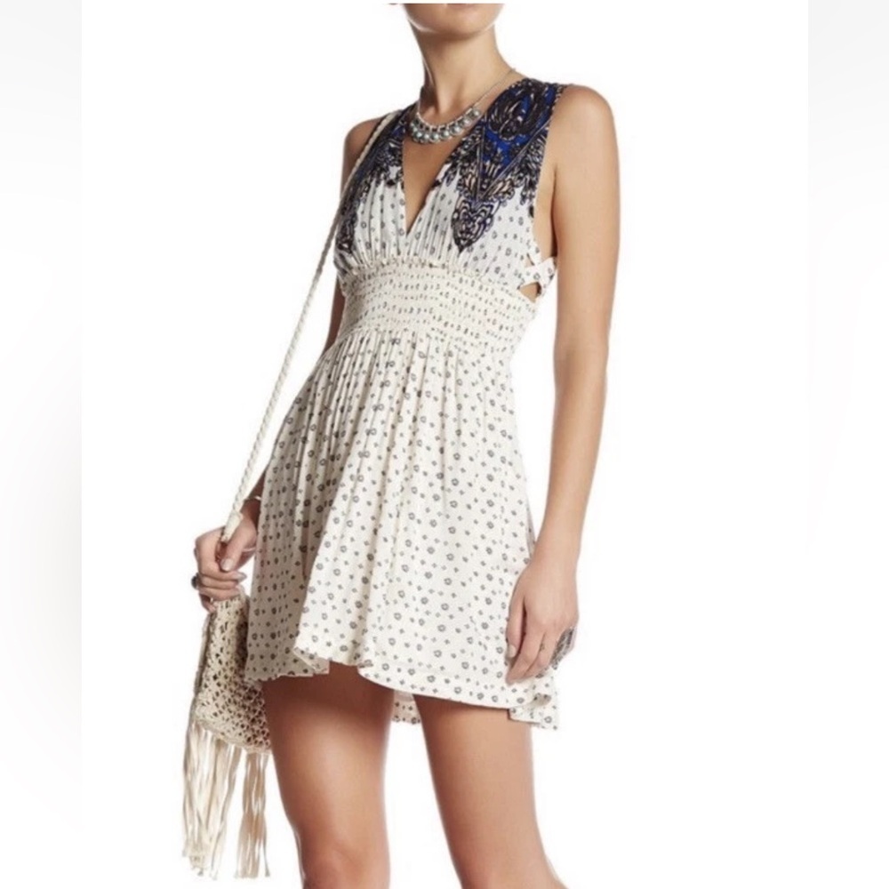 EUC Free People Walking Through Dreams Floral Tunic Fit & Flare Dress